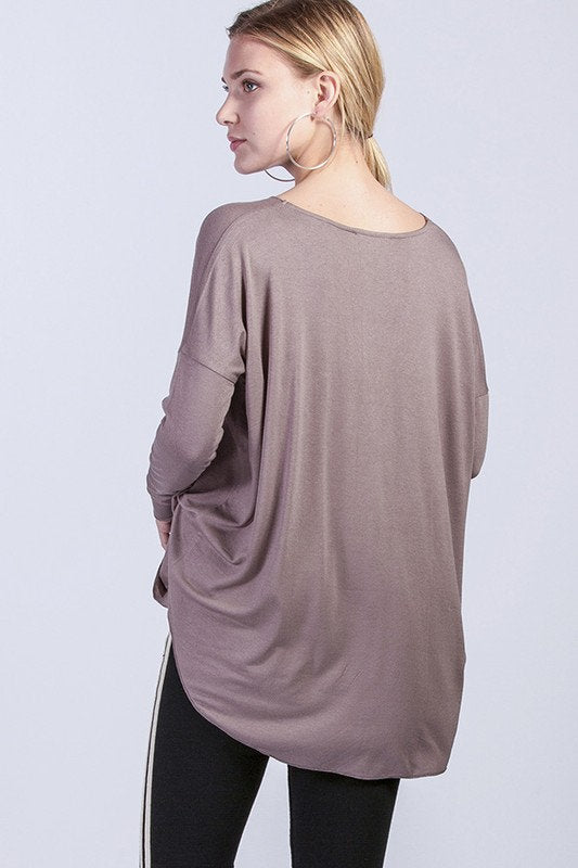 Double Zero Crossover Long Sleeve Mocha