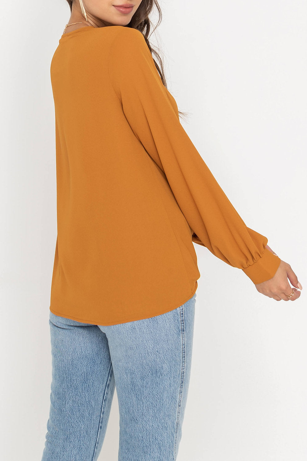Grady Lush Crossover Blouse Pumpkin