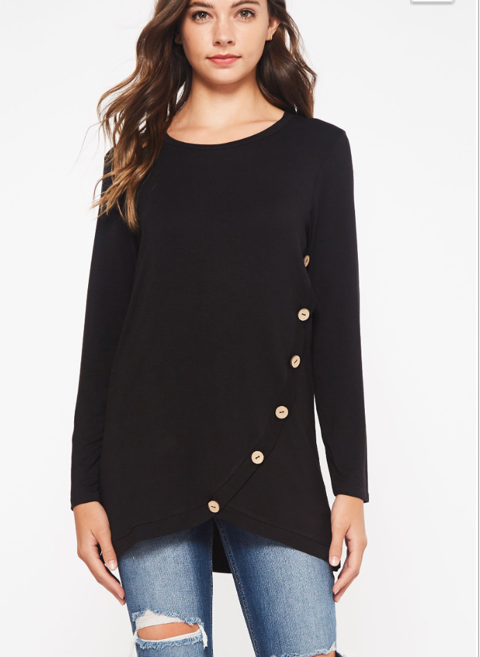 Button Down Bellamie Tunic Black