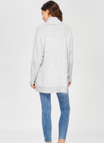 Wishlist High Low Turtleneck Gray