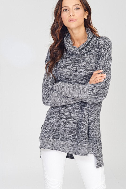 Wishlist High Low Turtleneck Black