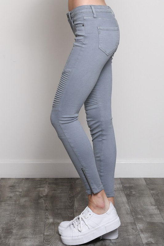 Skinny Moto Jean Gray Mint