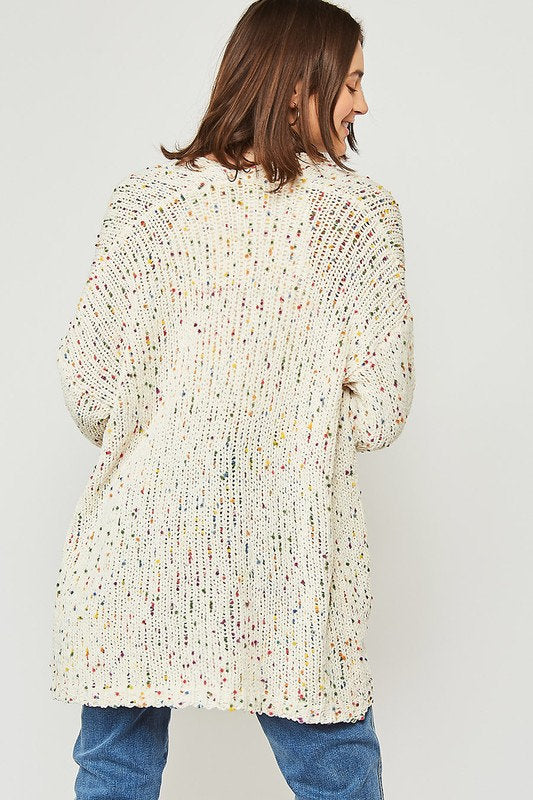 Color Knit Sweater Cardigan