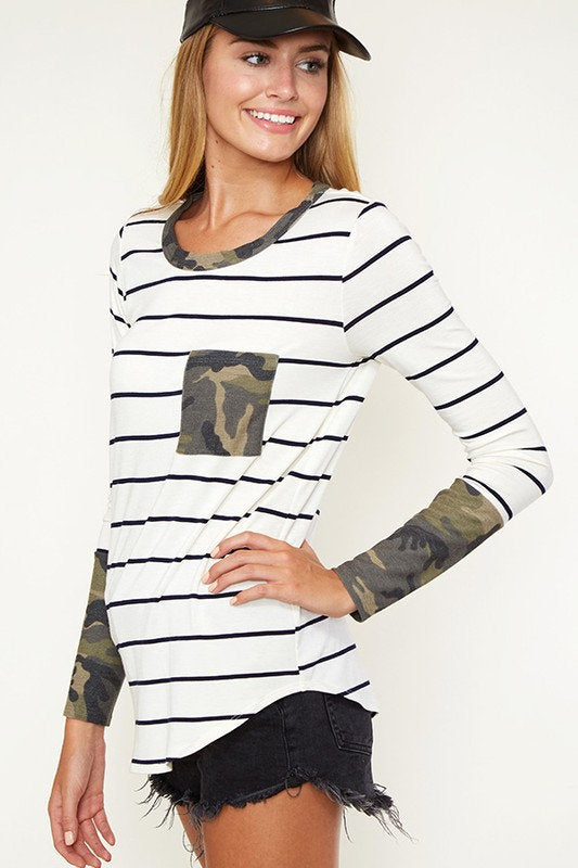 Camo Stripe Long Sleeve