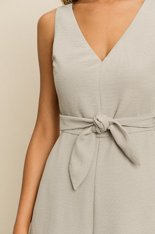 Cutout Wrap Jumpsuit Gray