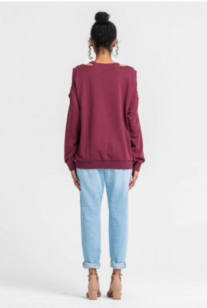 Lush Cold Shoulder Pullover