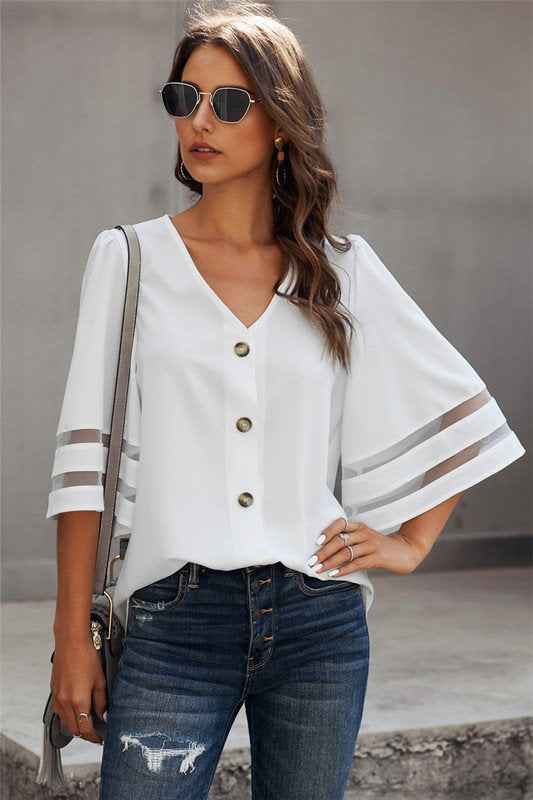 Olivia Button Up Blouse White