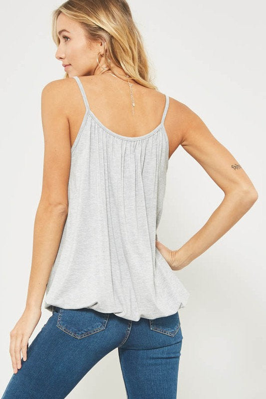 Wrapped Sleeveless Cami Heather Gray