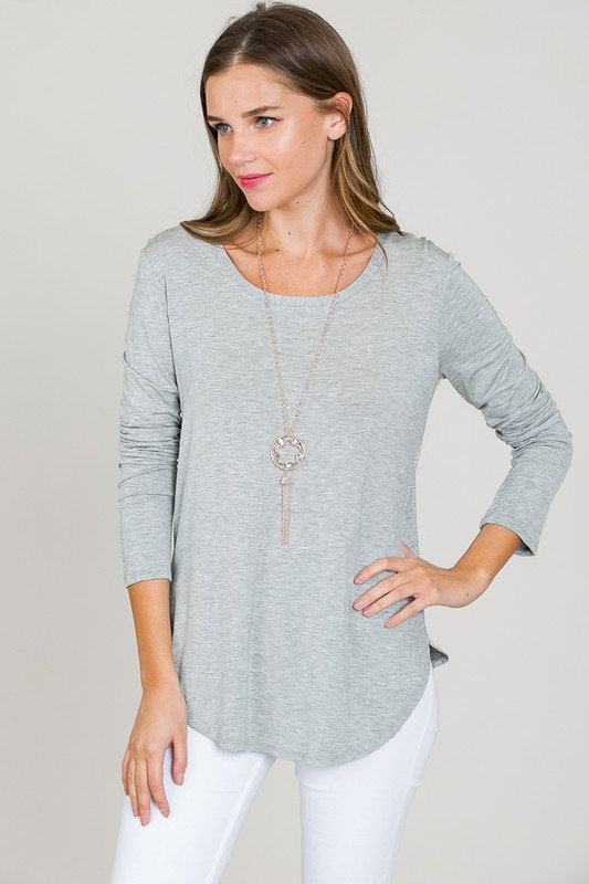 Larkin Long Sleeve Modal Tee Heather Gray