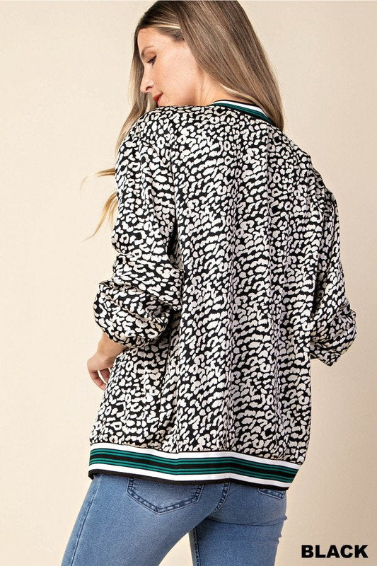 Leopard Print Bomber Jacket