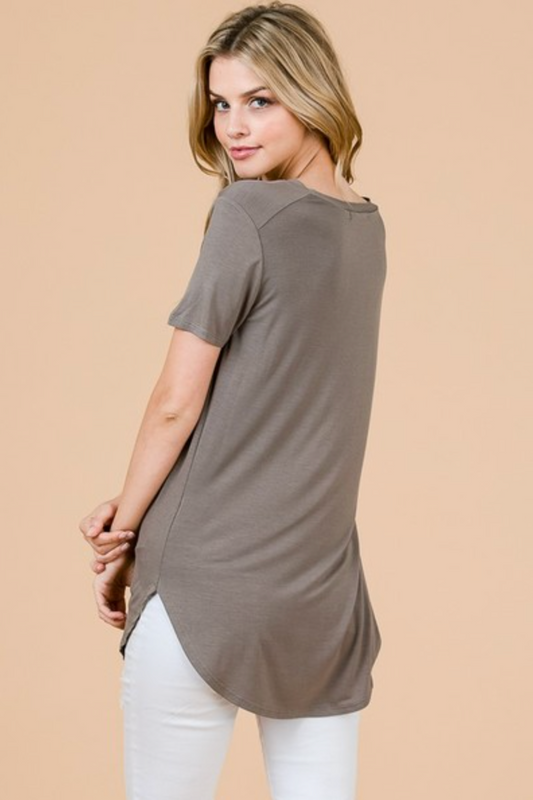 Emma's Closet V-Neck Tee Dark Coco