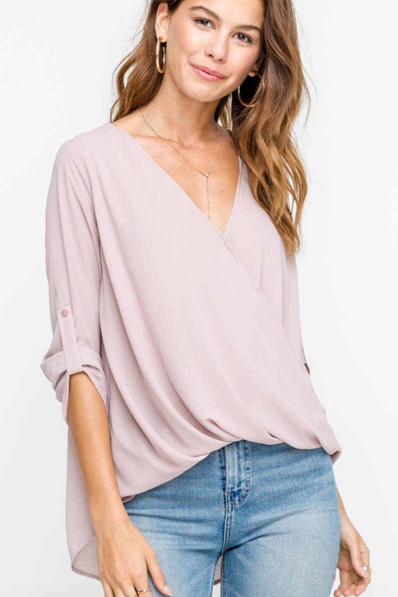 Lush Tucked Hem Blouse