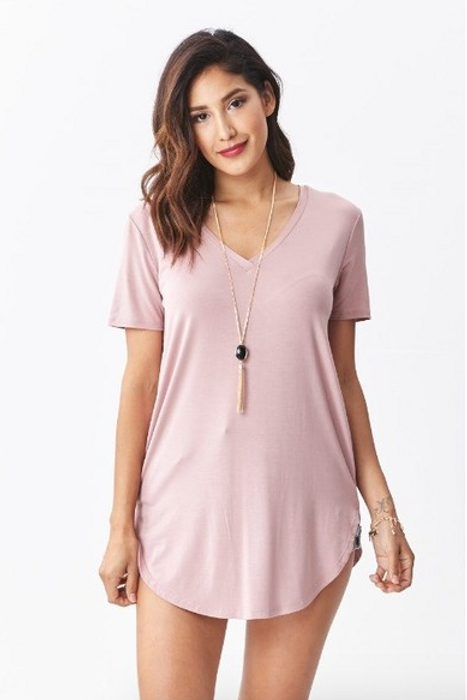 Emma's Closet V-Neck Tee Mauve