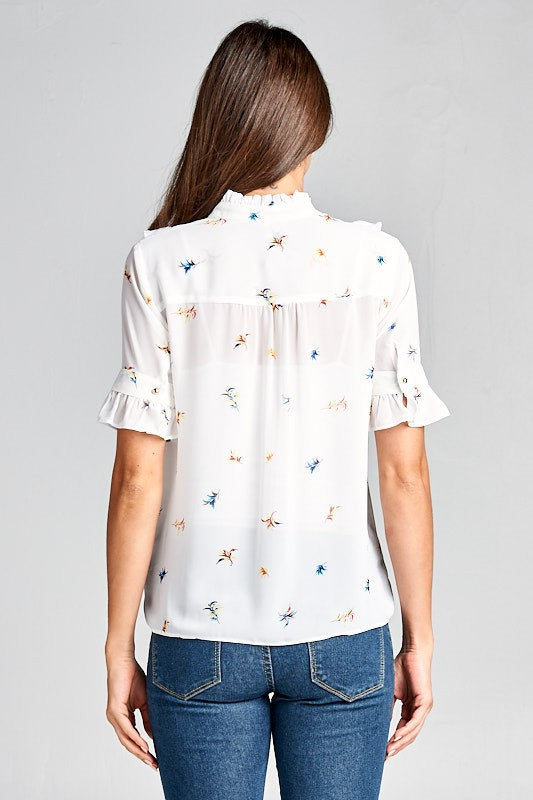 Chiffon Feather Blouse