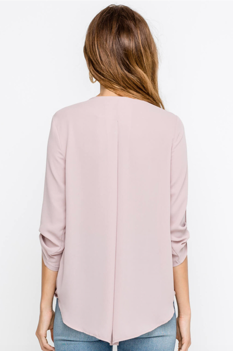 Lush Tucked Hem Blouse