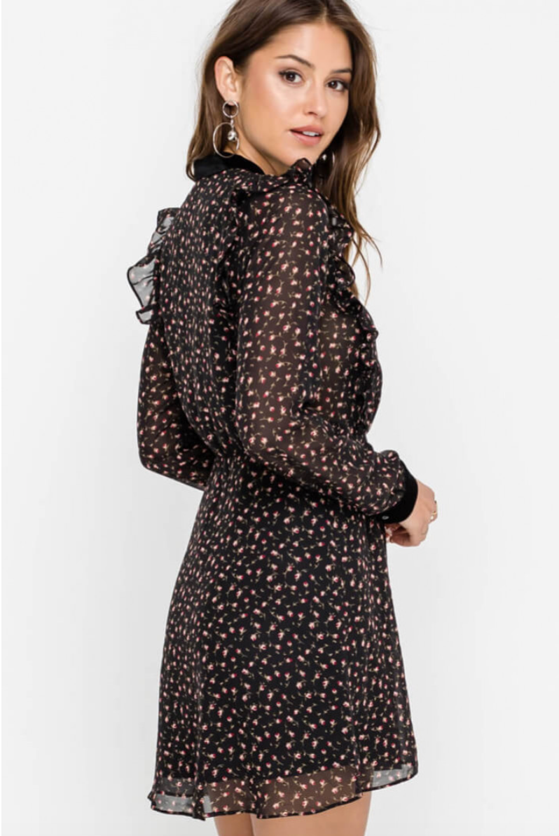 Lush Velvet Sash Mini Dress