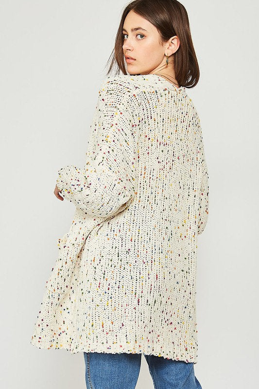 Color Knit Sweater Cardigan