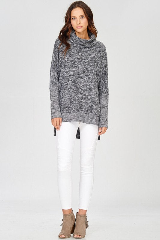 Wishlist High Low Turtleneck Black
