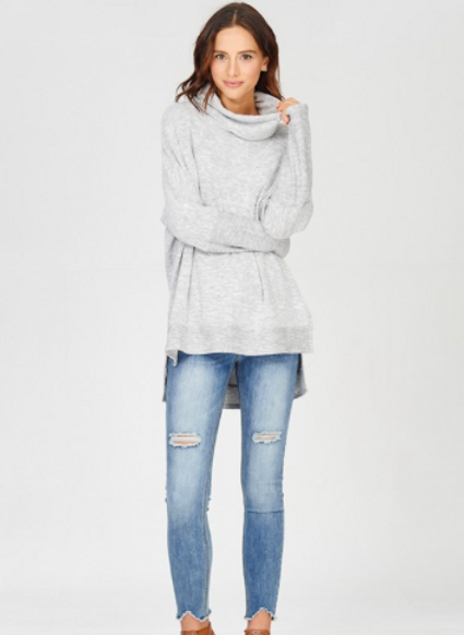 Wishlist High Low Turtleneck Gray