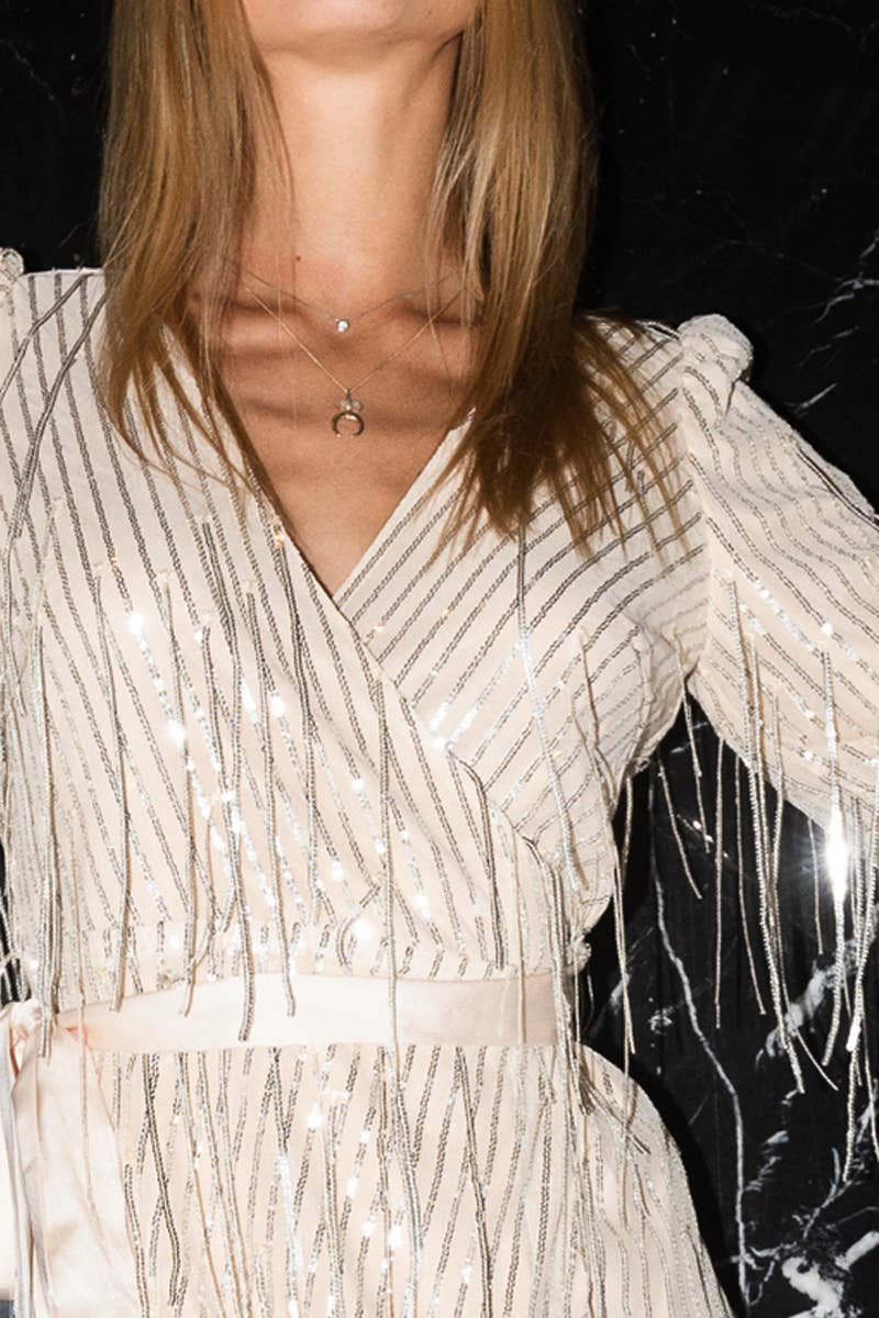 Sequin Fringe Mini Dress