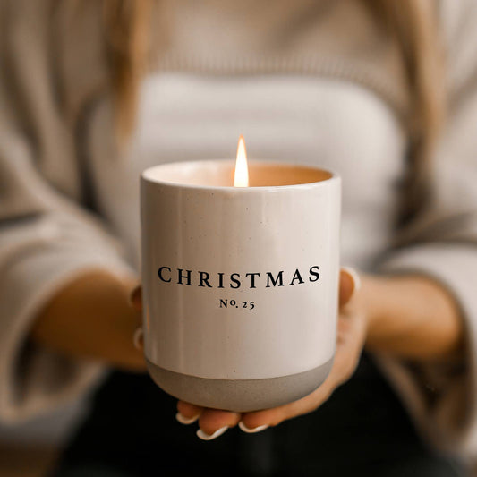 Christmas Soy Candle Stoneware Jar